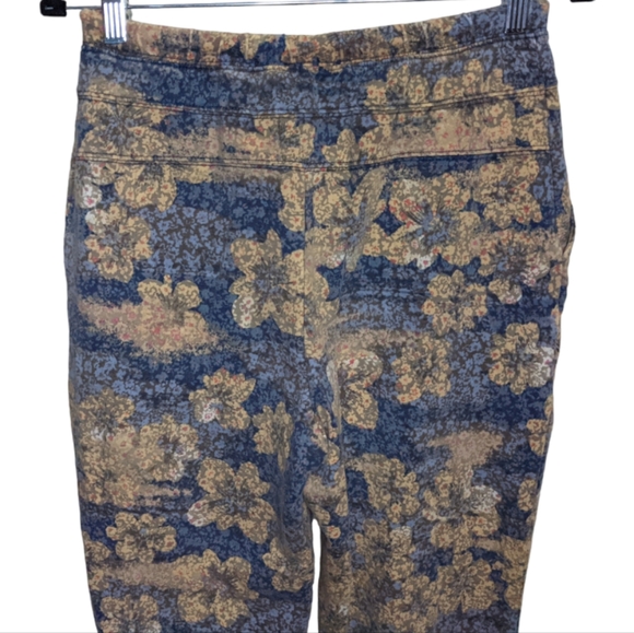 Anthropologie Women's Floral Jogger Sweatpants XS Blue Beige Comfy Lounge Pants - Picture 9 of 9